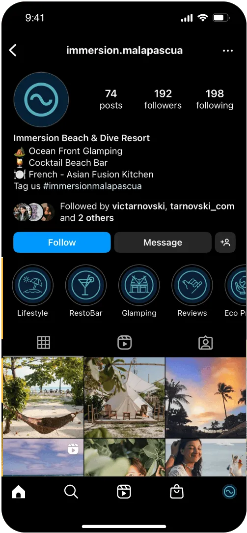 Immersion brand application — social media design