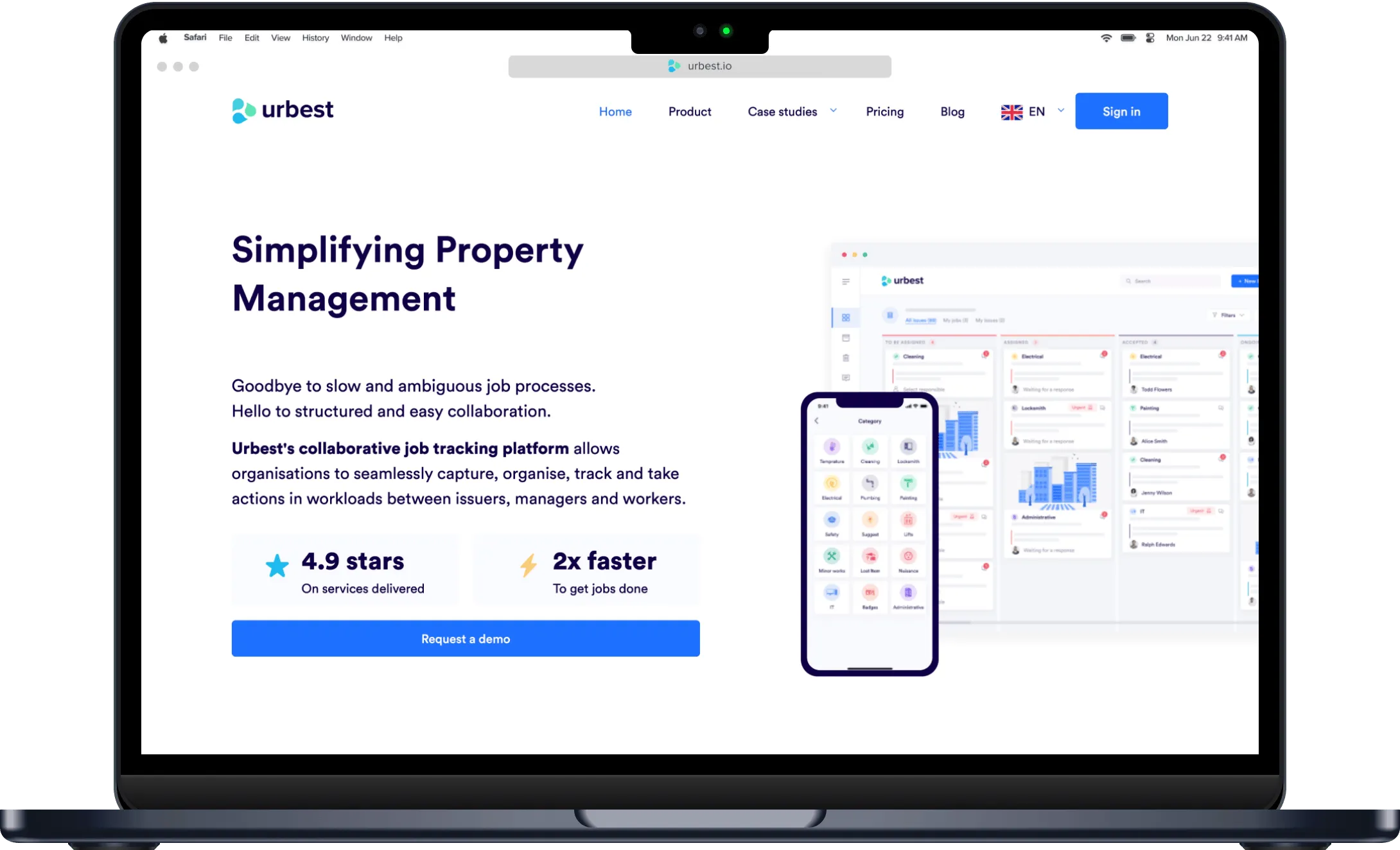 Urbest website after the rebrand