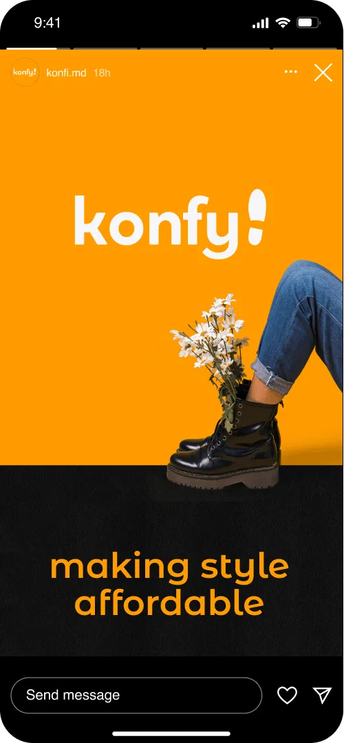 Konfy social media branding — post design